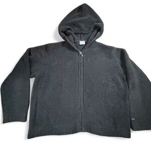 Columbia Women’s XL Black Full Zip Fleece Hoodie outdoor winter wear gorpcore